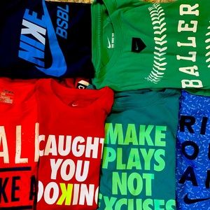 Baseball themed Nike and Under Armour Tshirts